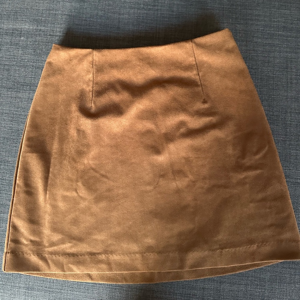 Vegan suede mini skirt